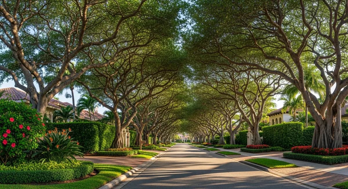 Coastal neighborhood and waterways in Naples, Florida