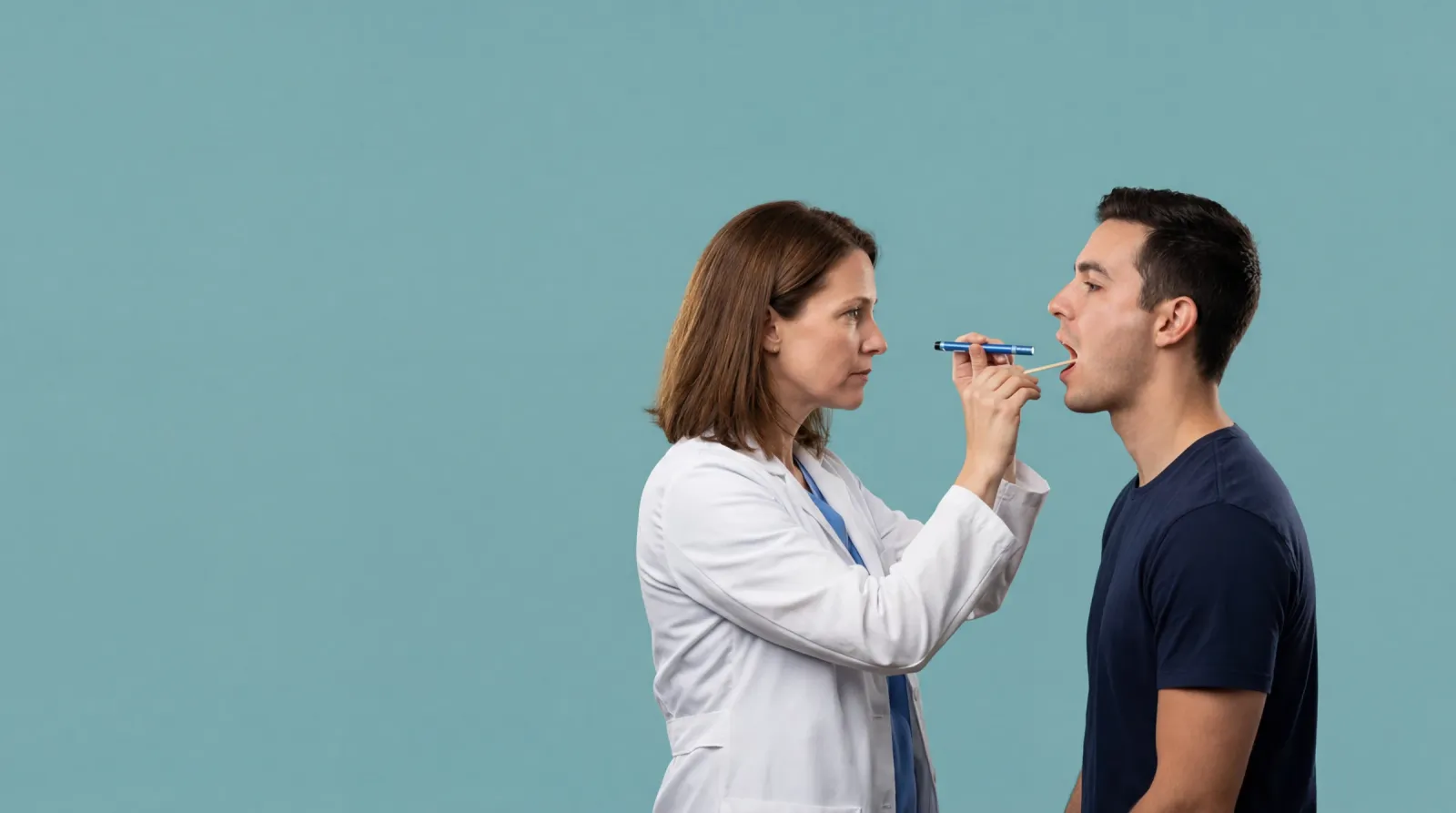 Primary care clinician speaking with an adult patient about chronic lung health